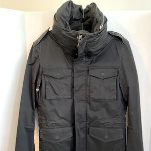Zara Man Small Black Zip-up Jacket with high collar